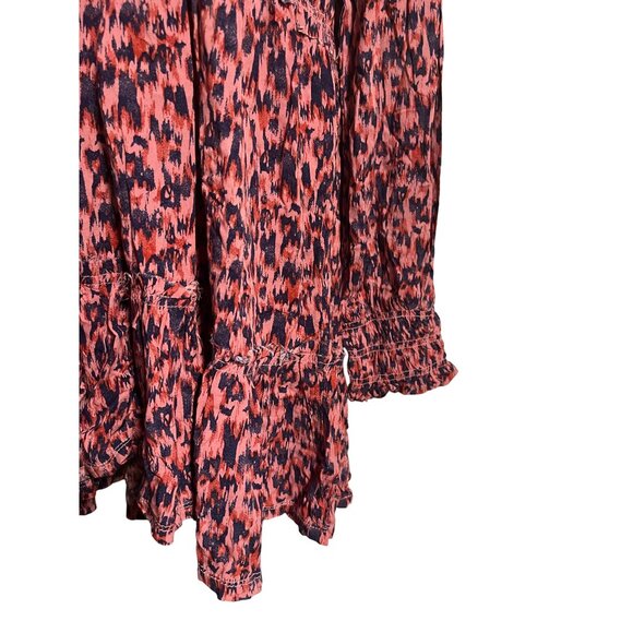 Beachlunchlounge Talia Smocked Long Sleeve Mini Dress or Tunic Size Large Boho - Picture 4 of 10